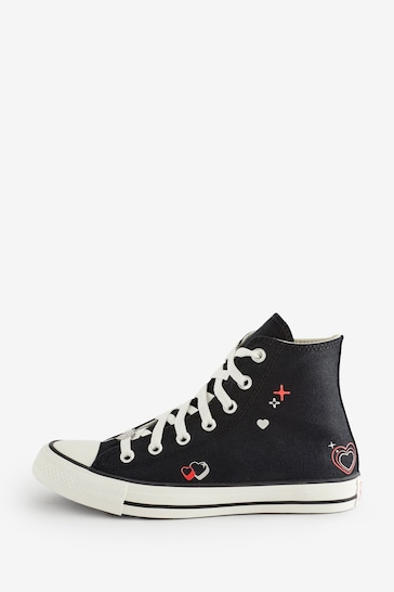 Converse Black Heart Detail Chuck Taylor Trainers