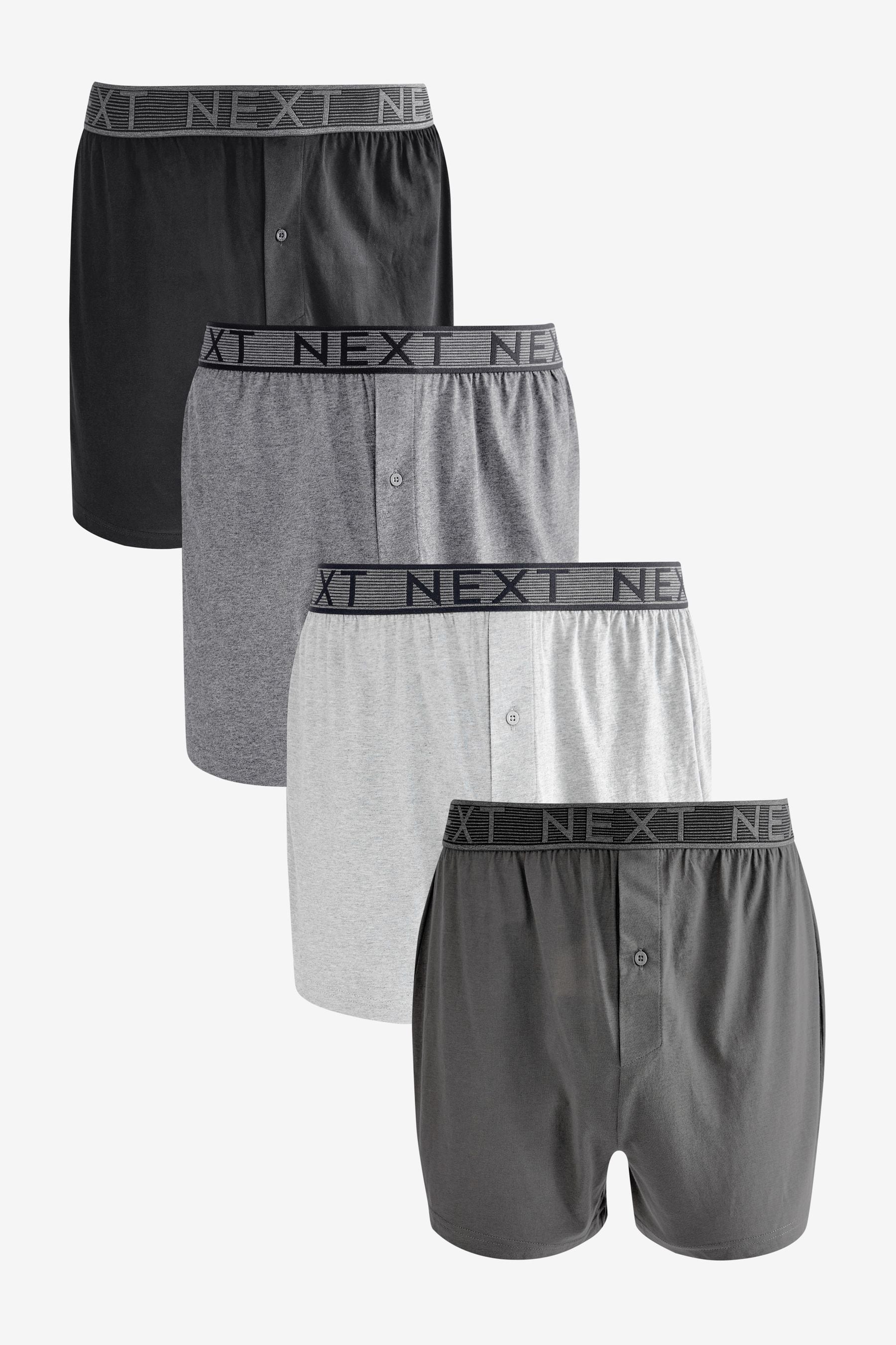 Buy Dark Grey 4 pack 100 Cotton Boxers from the Next UK online shop