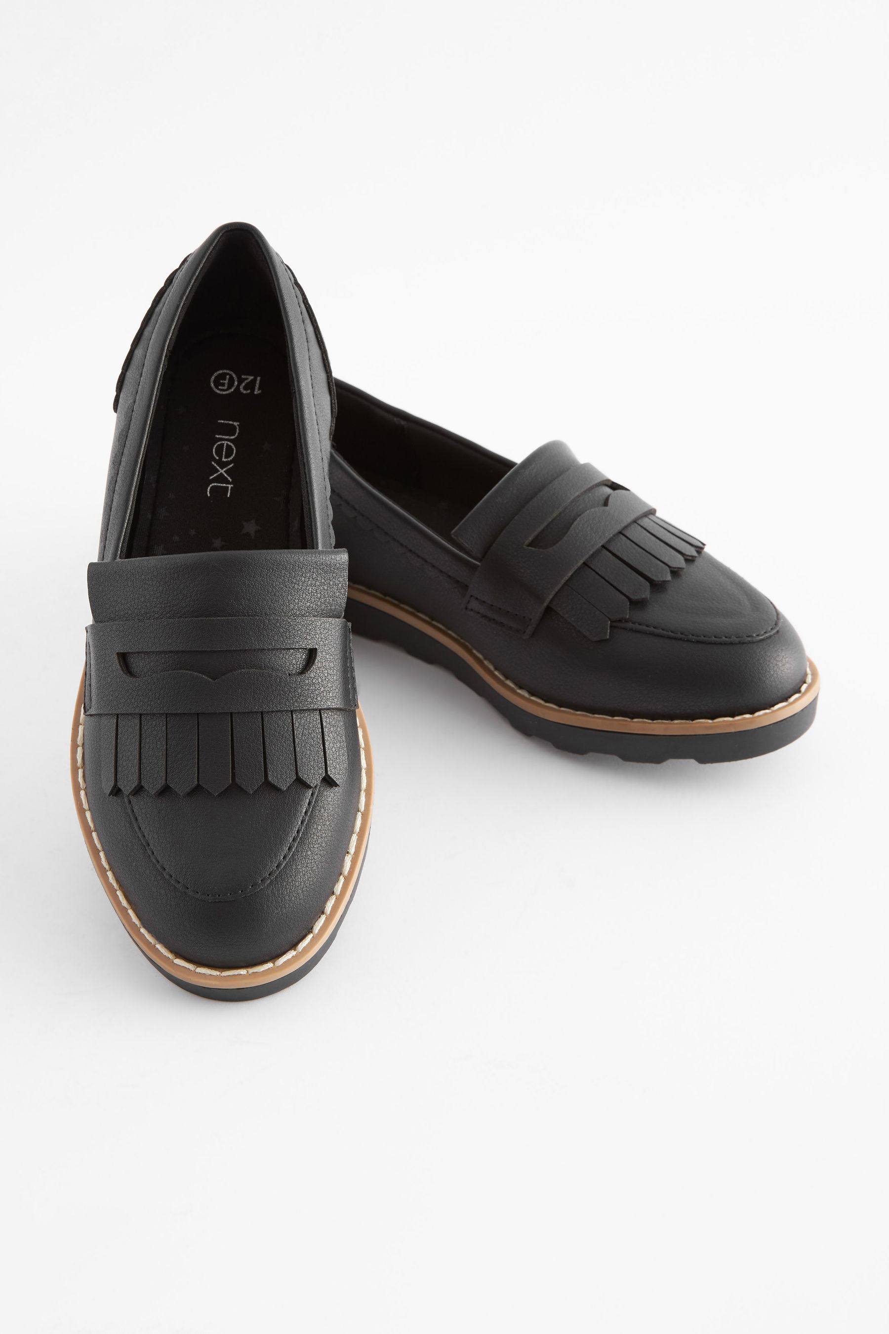 Black Wide Fit G School Tassel Loafers