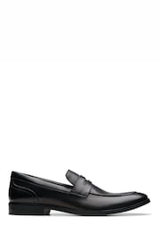 Clarks Black Leather Brandon Step Loafers - Image 1 of 7