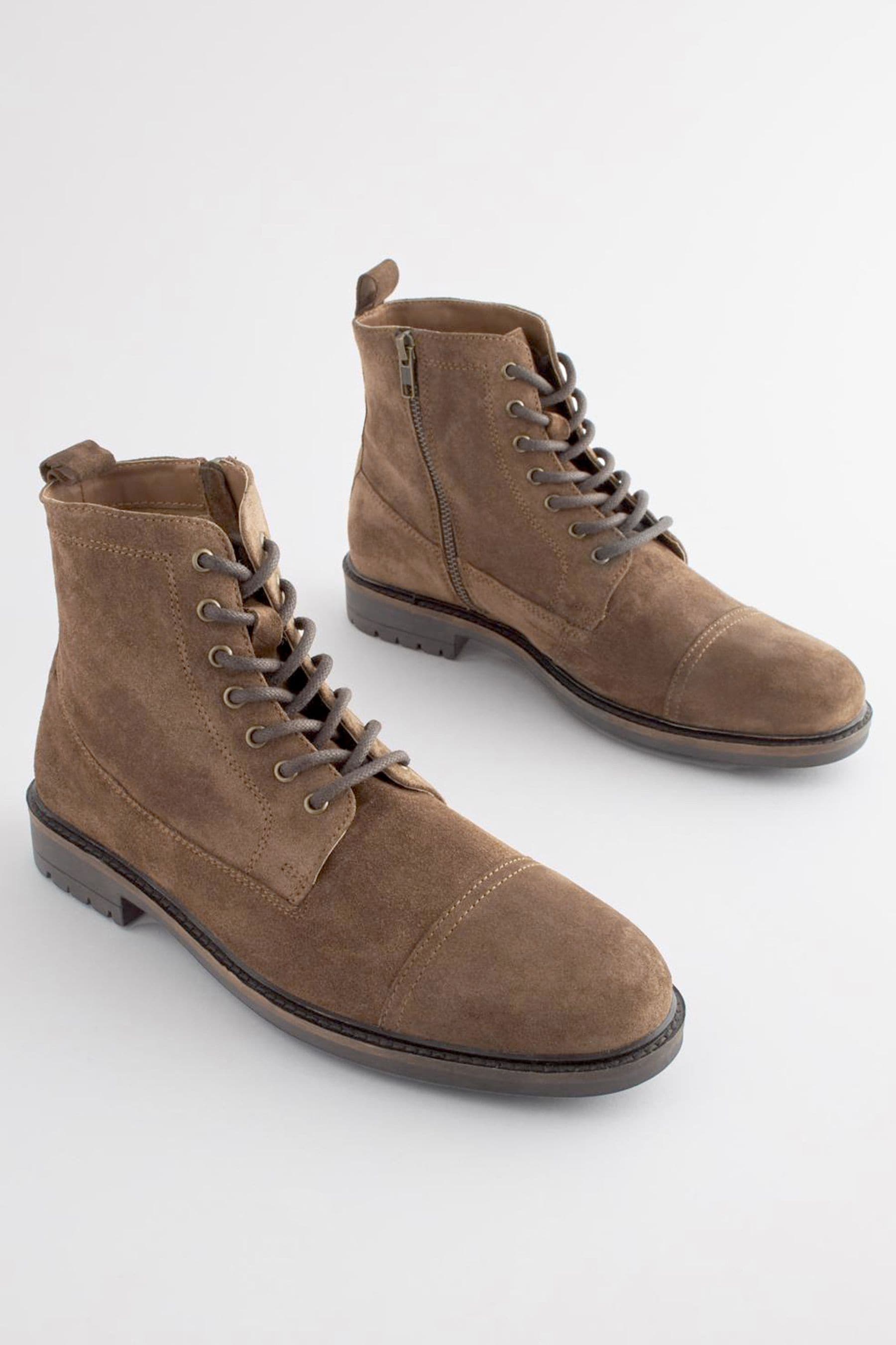 Buy Tan Brown Toe Cap Boots from Next Luxembourg