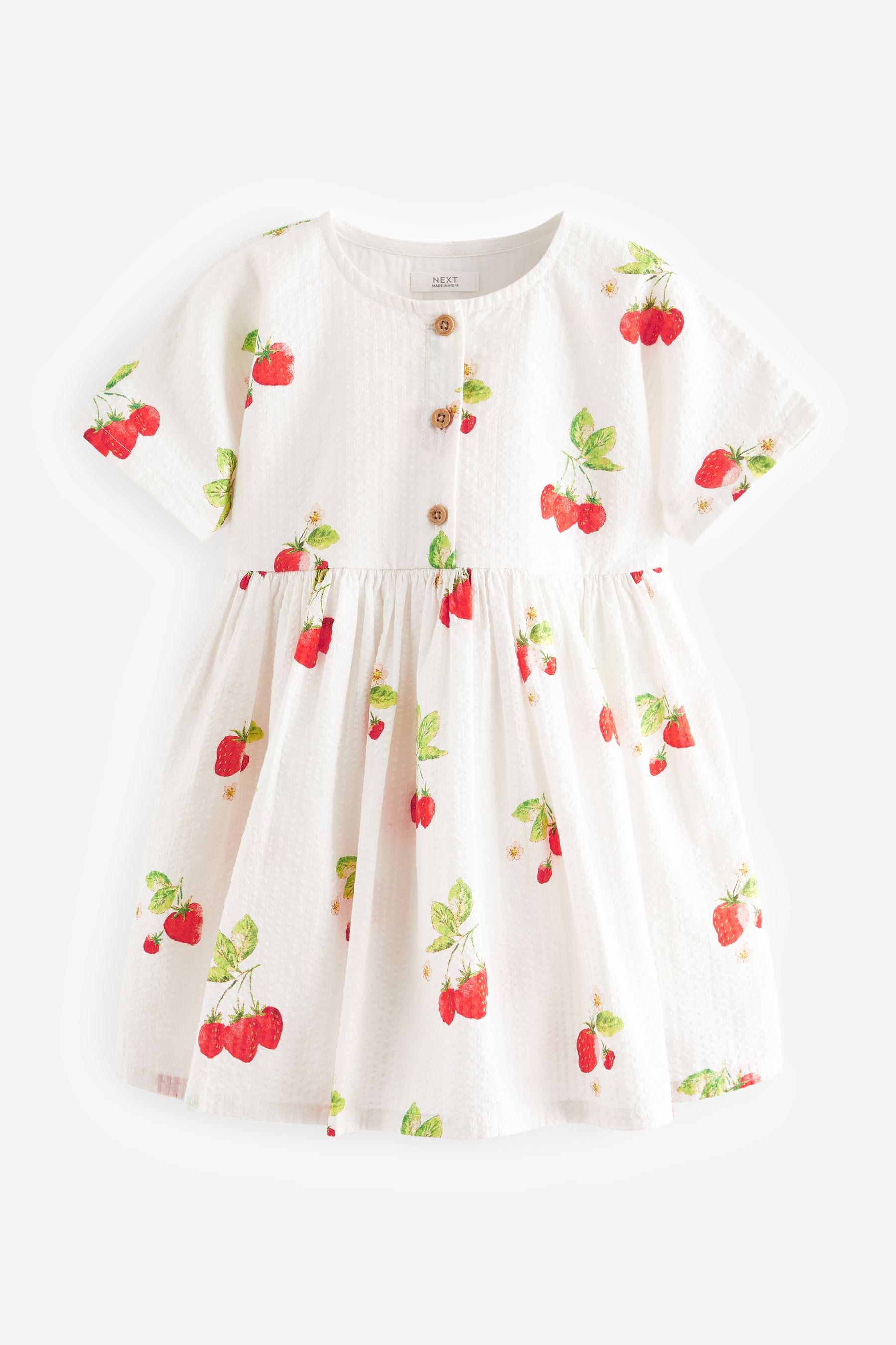Buy Strawberry Print Relaxed 100 Cotton Dress 3mths 8yrs from Next Luxembourg