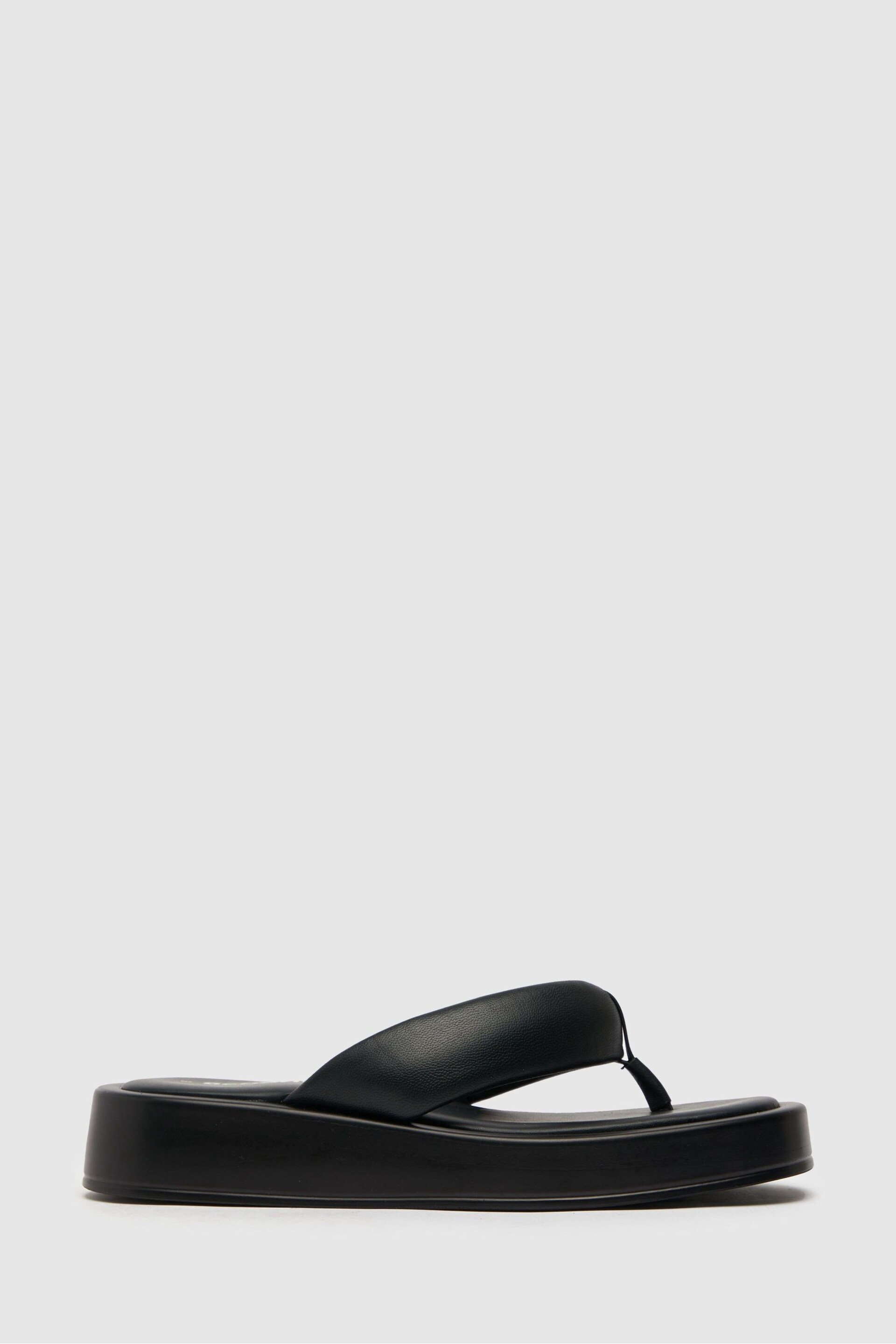 Schuh Tonya Flatform Black Toe Thong - Image 1 of 4