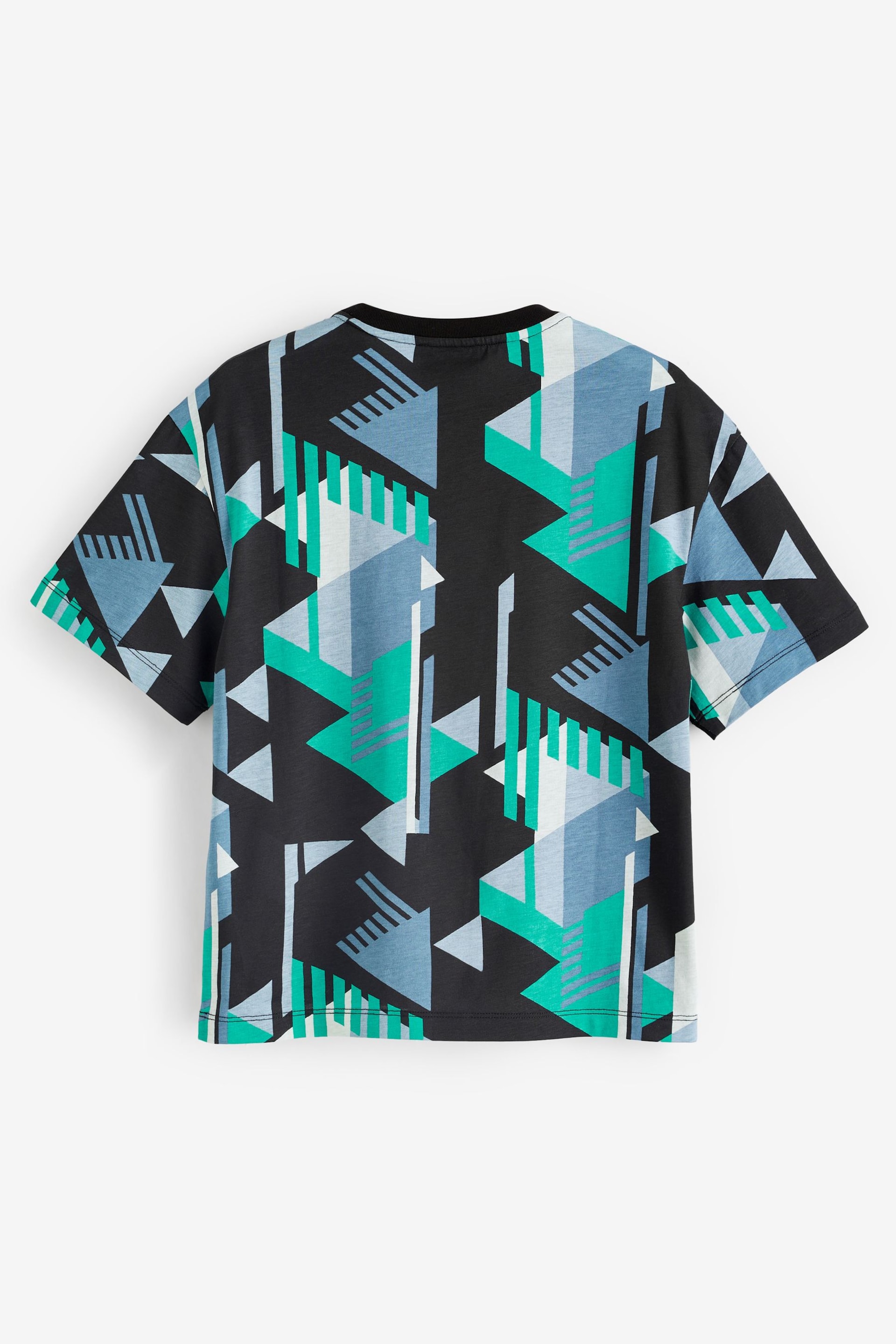 Emporio Armani EA7 Boys Geometric Graphic T-Shirt - Image 2 of 3