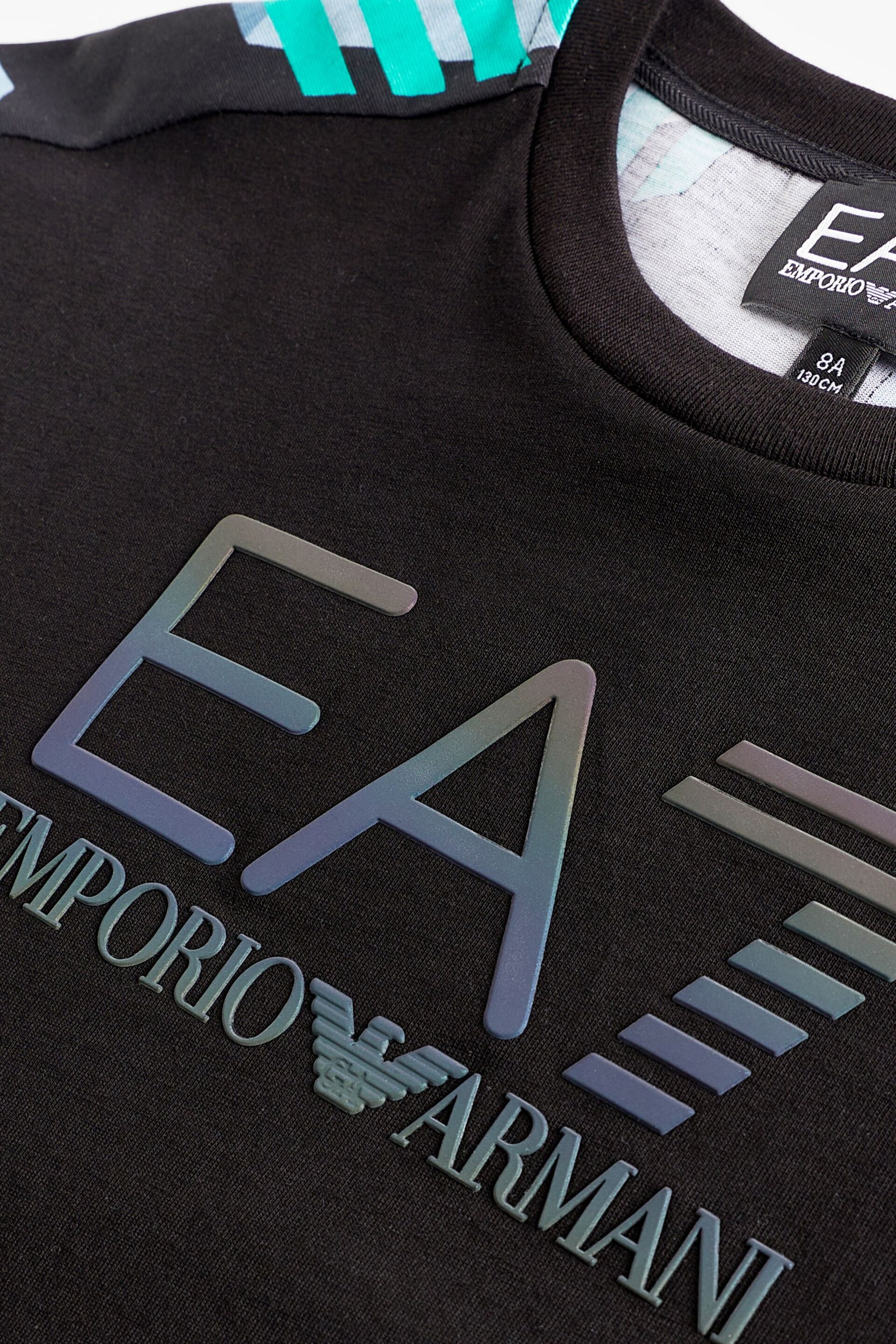 Emporio Armani EA7 Boys Geometric Graphic T-Shirt - Image 3 of 3