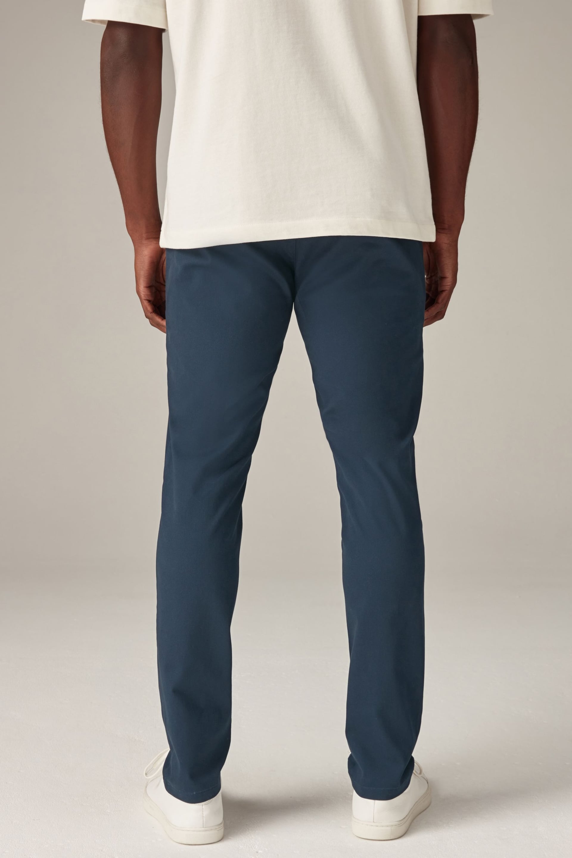Blue/Light Stone Skinny Stretch Chino Trousers 2 Pack - Image 3 of 15