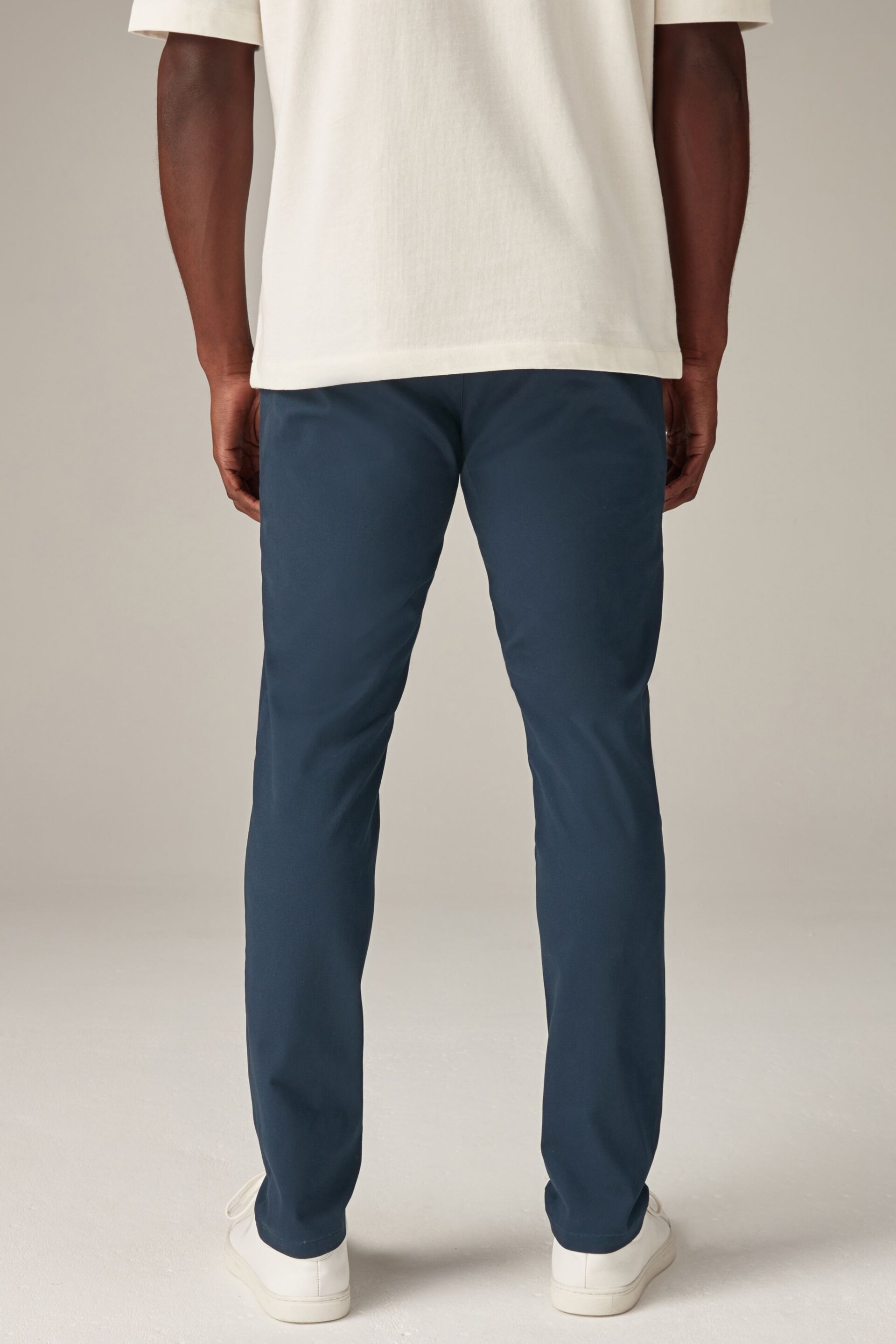 Blue/Light Stone Skinny Stretch Chino Trousers 2 Pack - Image 5 of 15