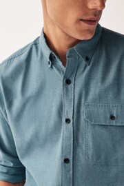 Blue Textured Oxford Long Sleeve Shirt - Image 4 of 9