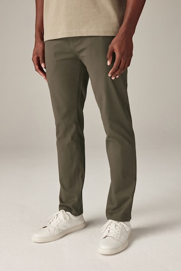 Light Stone/Mushroom Brown Slim Stretch Chino Trousers 2 Pack