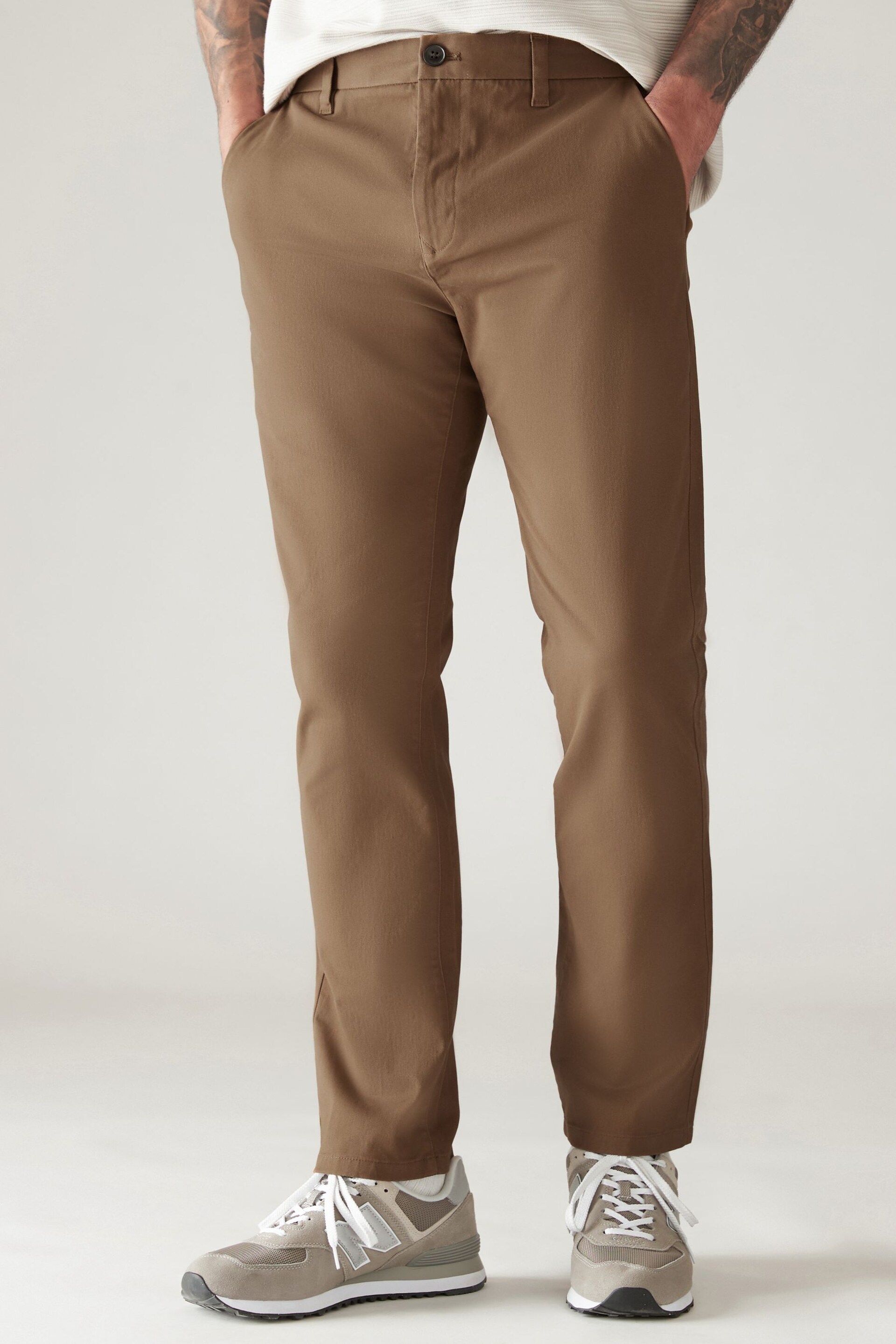 French Navy/Tan Slim Stretch Chino Trousers 2 Pack - Image 3 of 12