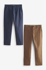 French Navy/Tan Slim Stretch Chino Trousers 2 Pack - Image 9 of 12