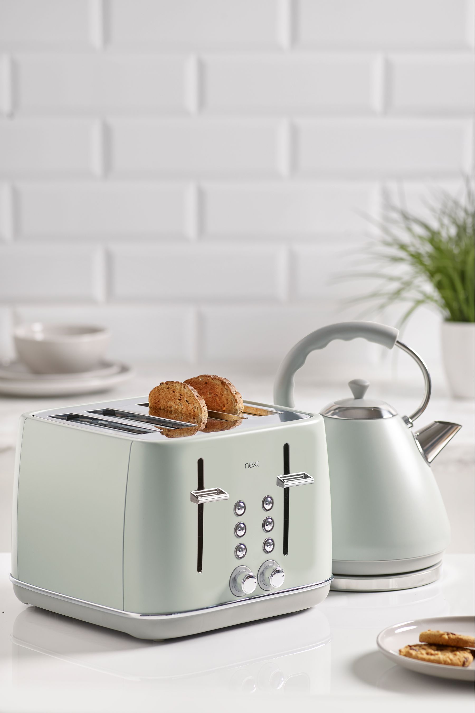 Sage green kettles and toasters sale