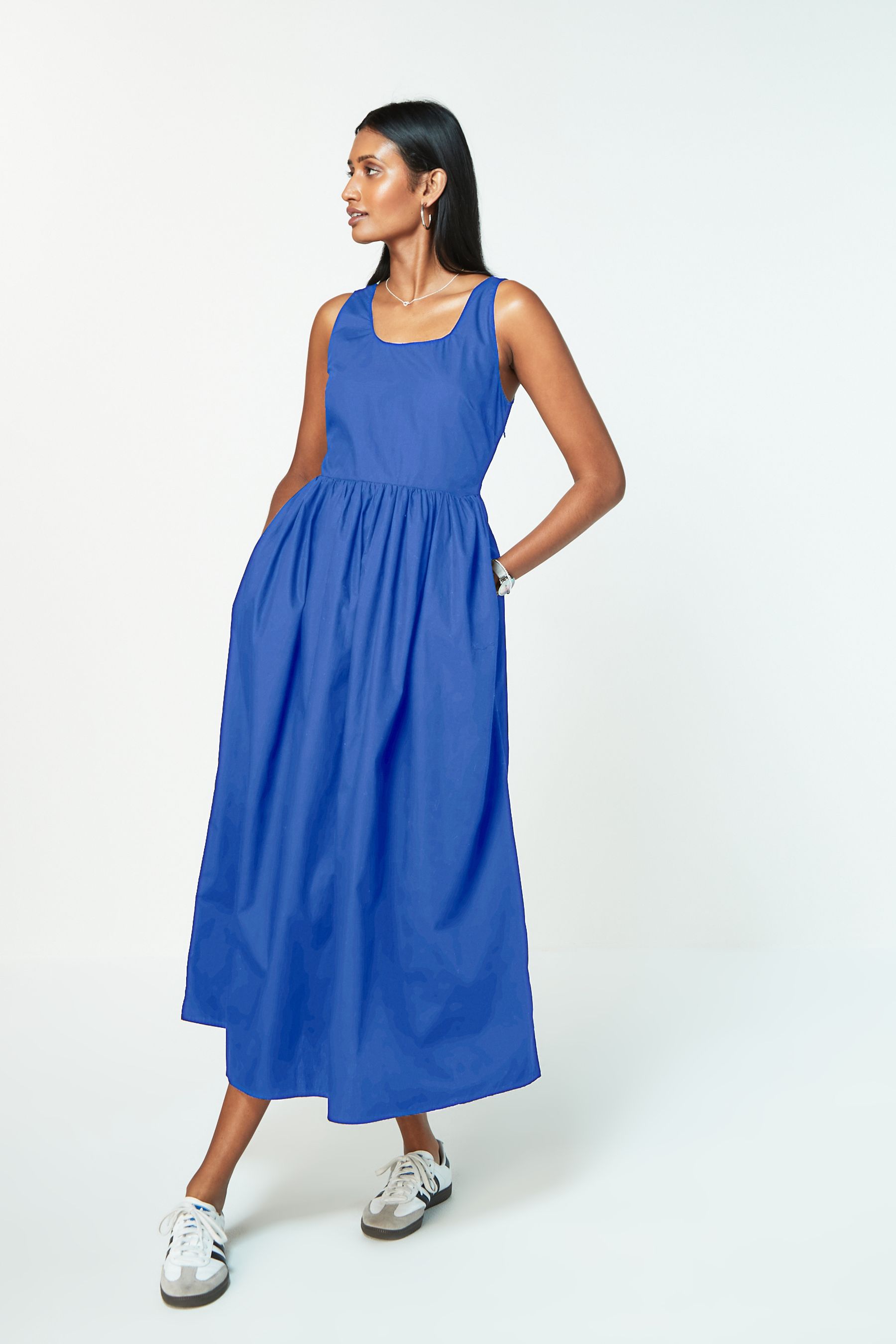 Buy Blue Summer Poplin Dress from Next Luxembourg