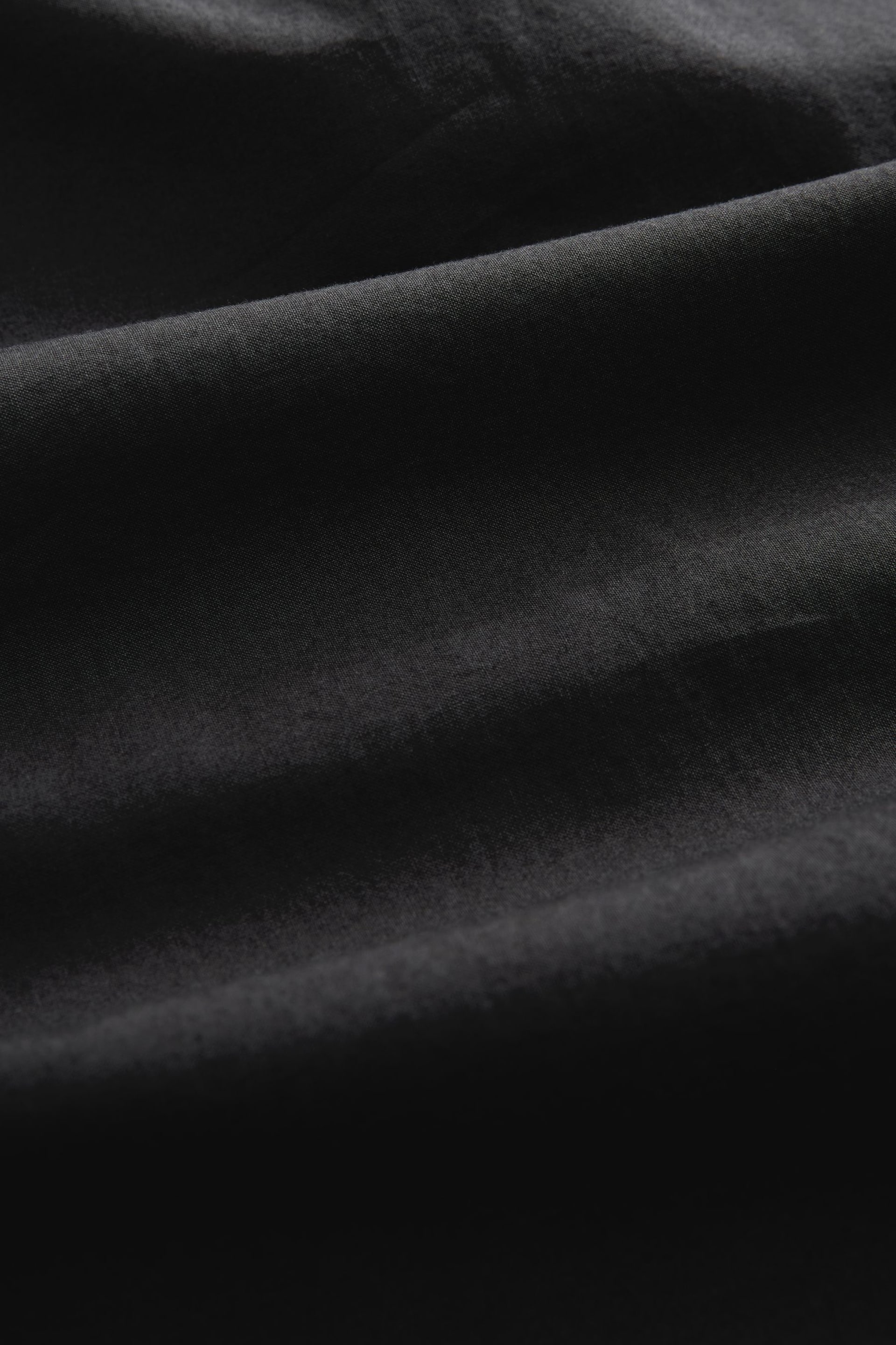 Black Shirred Cotton Midi Dress - Image 6 of 6