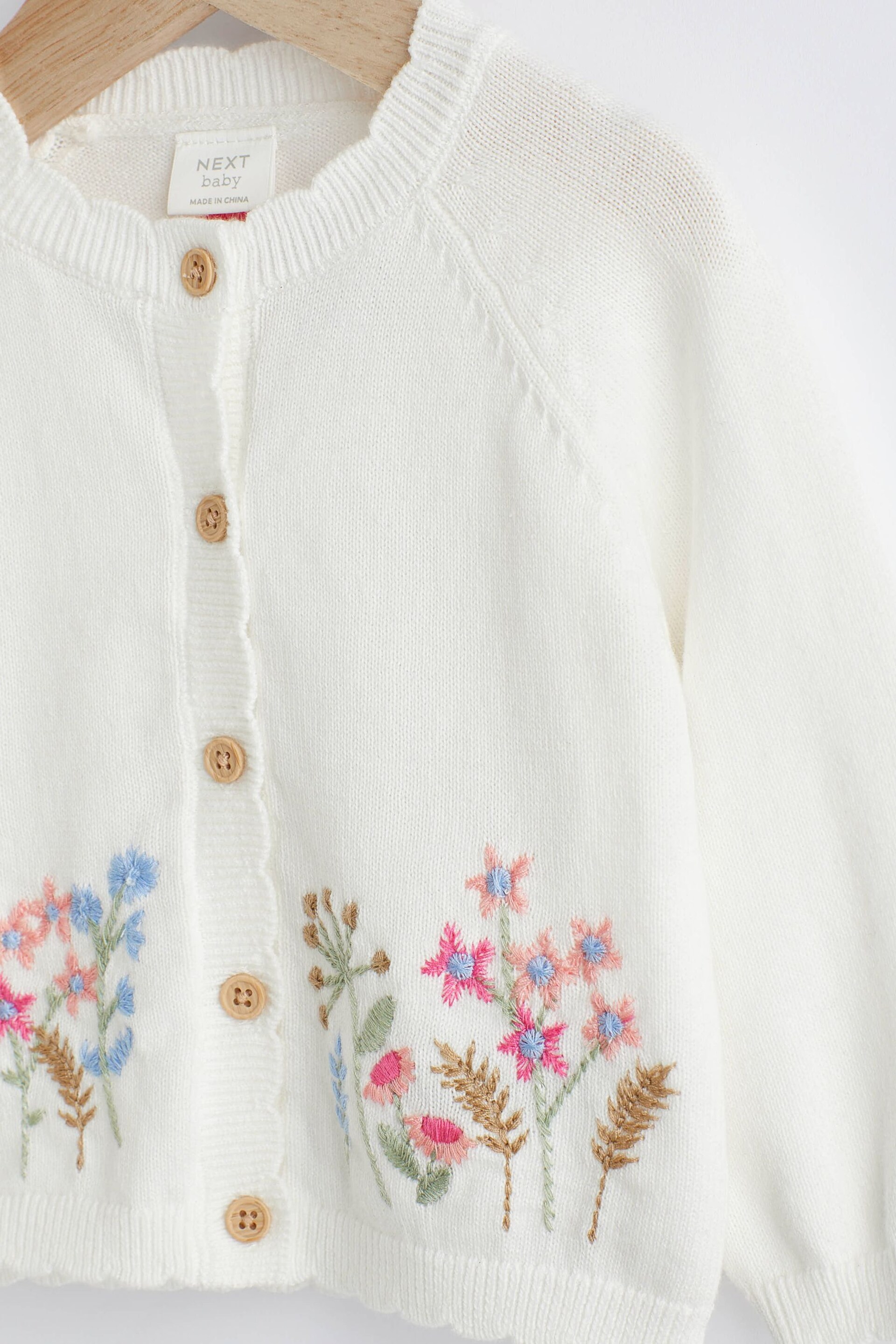 Pink Floral Embroidered Baby Cardigan (0mths-2yrs) - Image 3 of 7