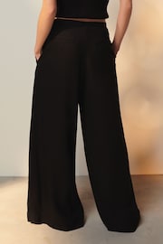 Black Superwide Pleated Trousers With Linen - Image 2 of 6
