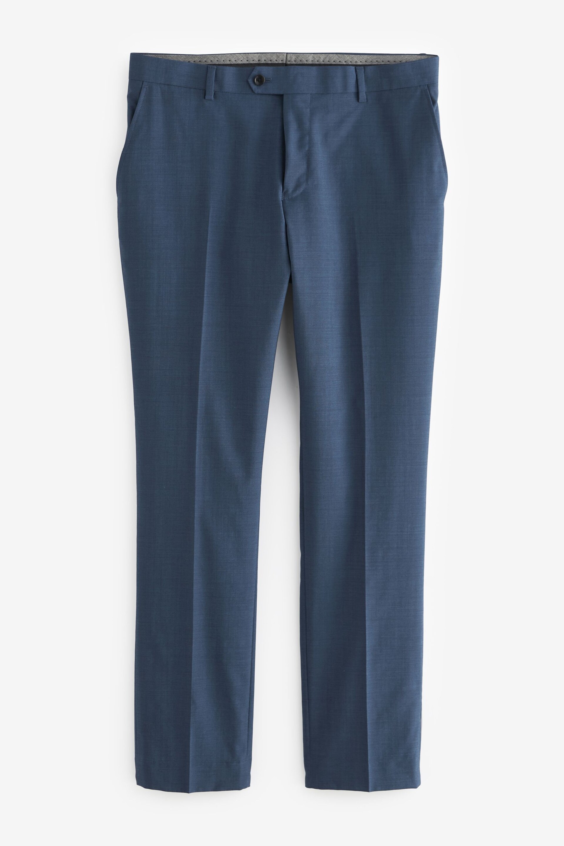 Light Blue Light Blue Slim Fit Signature Tollegno Wool Plain Suit Trousers - Image 1 of 4