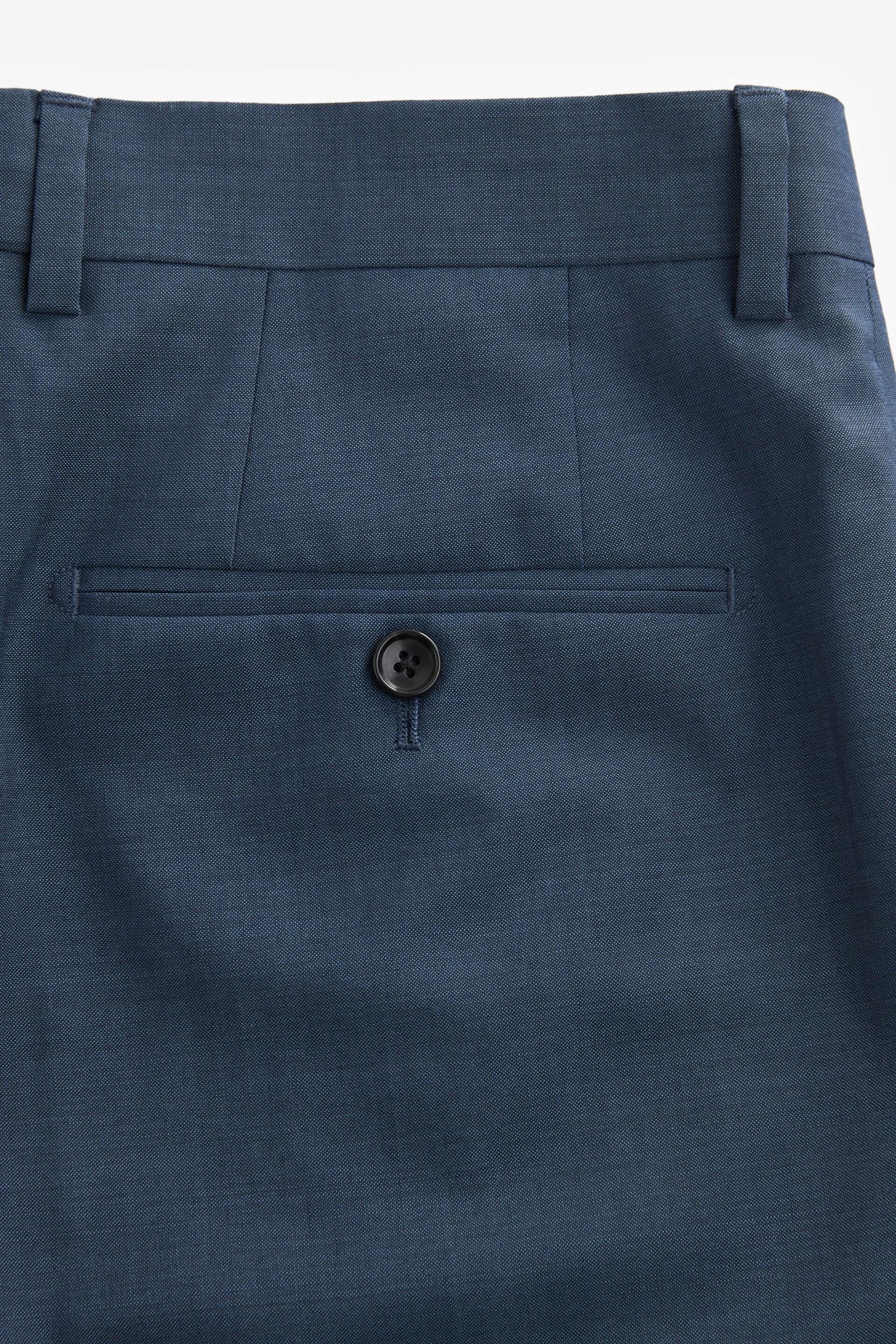 Light Blue Light Blue Slim Fit Signature Tollegno Wool Plain Suit Trousers - Image 4 of 5
