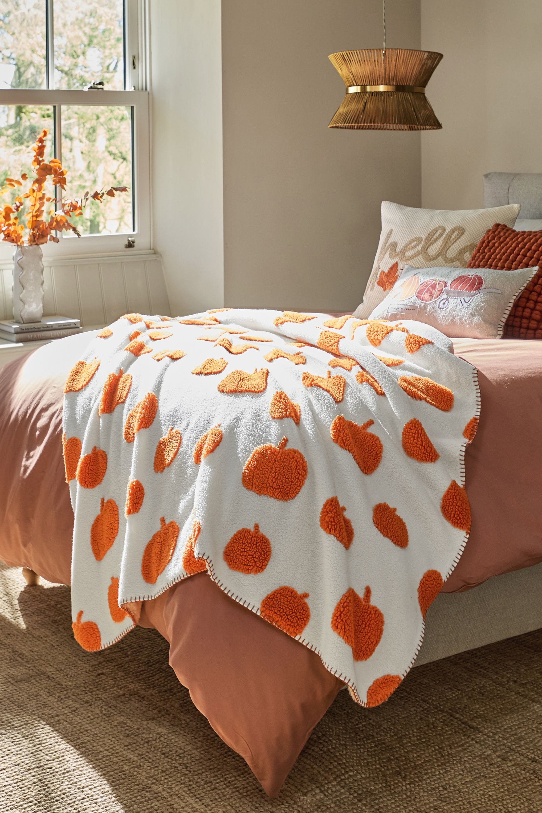 Pumpkin fleece blanket hotsell