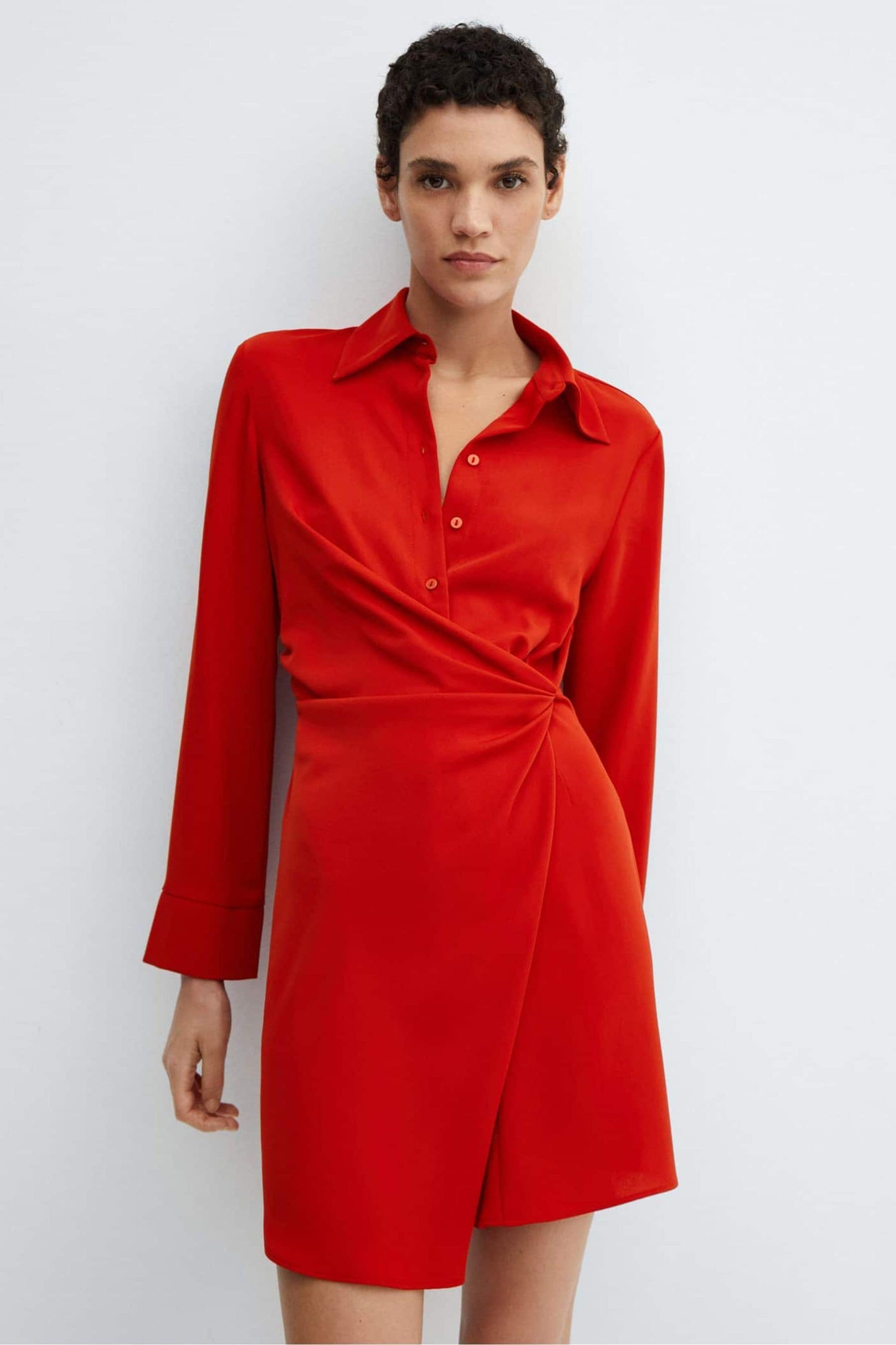 Buy Mango Red Draped Wrap Dress from the Next UK online shop