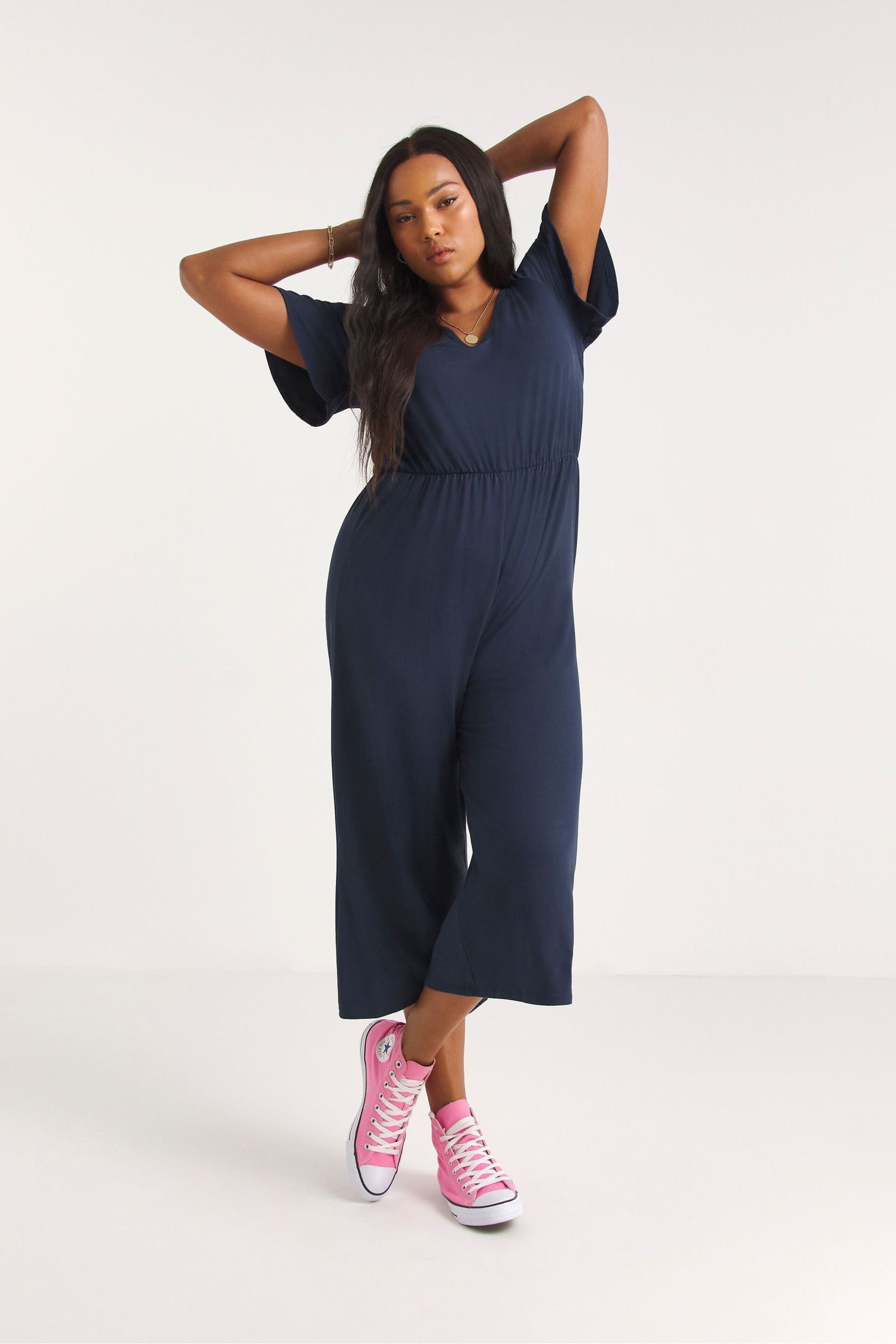 Simply Be Blue Supersoft Jumpsuit - Image 1 of 4