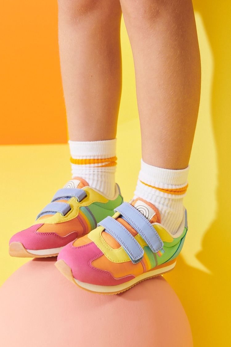 Little Bird by Jools Oliver Multi Pastel Younger Colourful Rainbow Retro Runner Trainers - Image 7 of 7