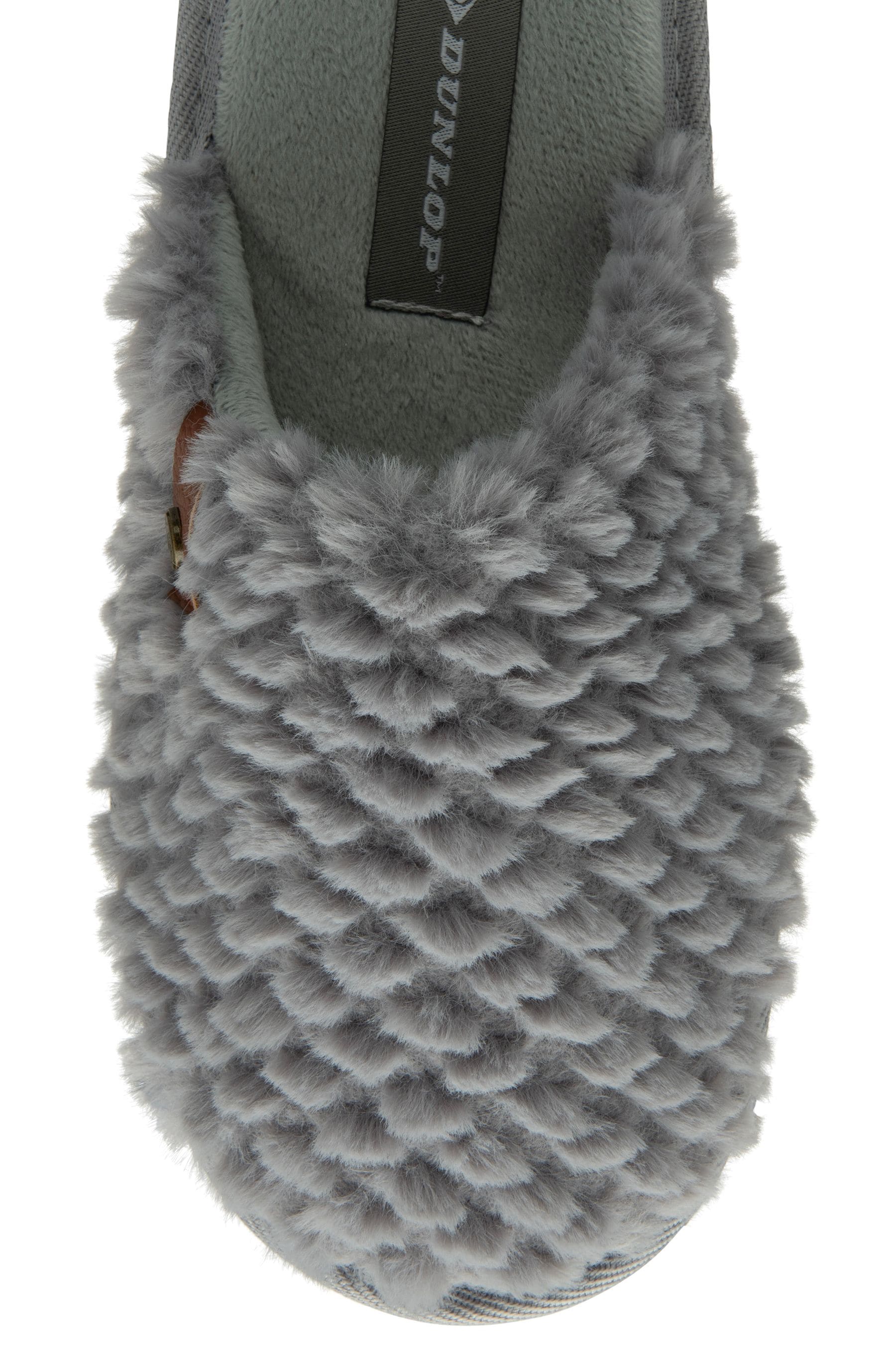 Buy Dunlop Grey Ladies Closed Toe Waffle Mule Slippers from Next Luxembourg