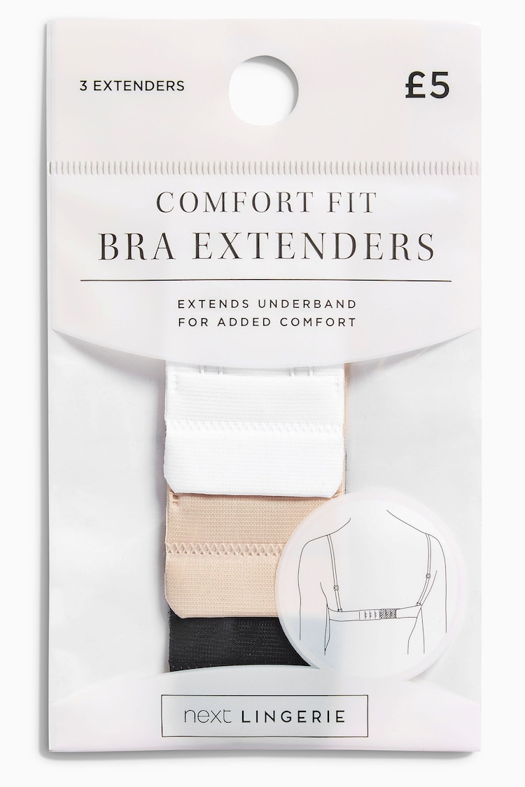 Black/White/Nude Bra Extenders Three Pack - Image 3 of 3