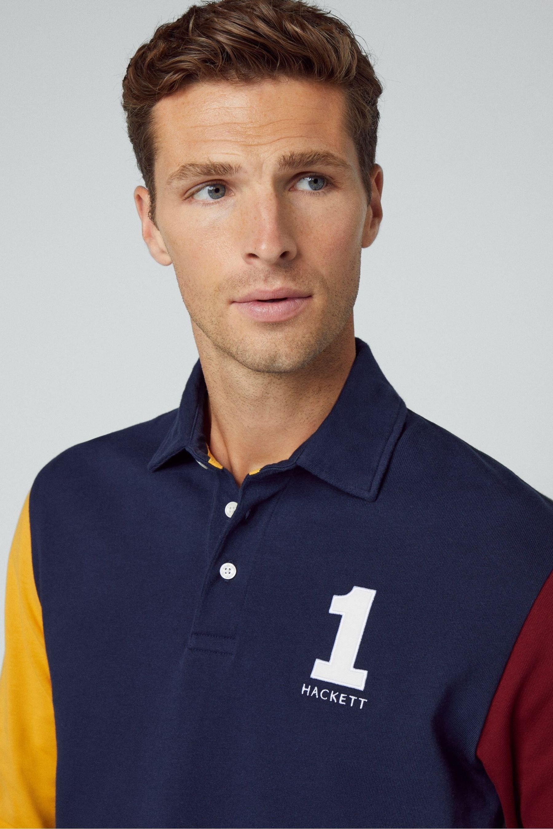 Buy Hackett London Men Blue Rugby Shirt from Next Luxembourg