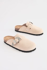 Neutral Western Buckle Suede Slip-On Clogs - Image 1 of 6