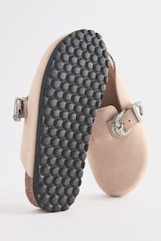 Neutral Western Buckle Suede Slip-On Clogs - Image 4 of 6