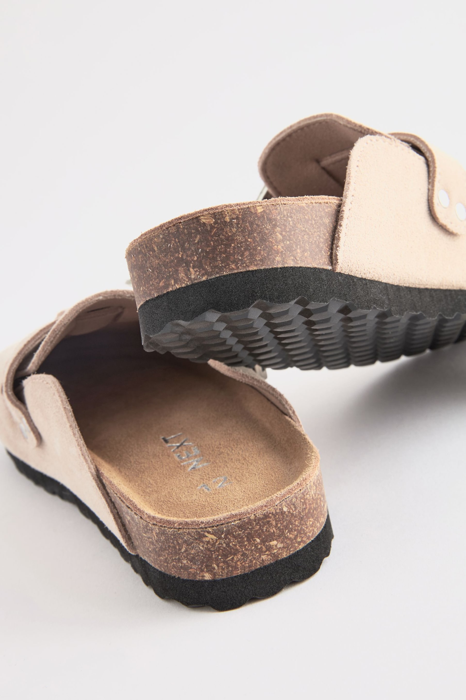 Neutral Western Buckle Suede Slip-On Clogs - Image 5 of 6