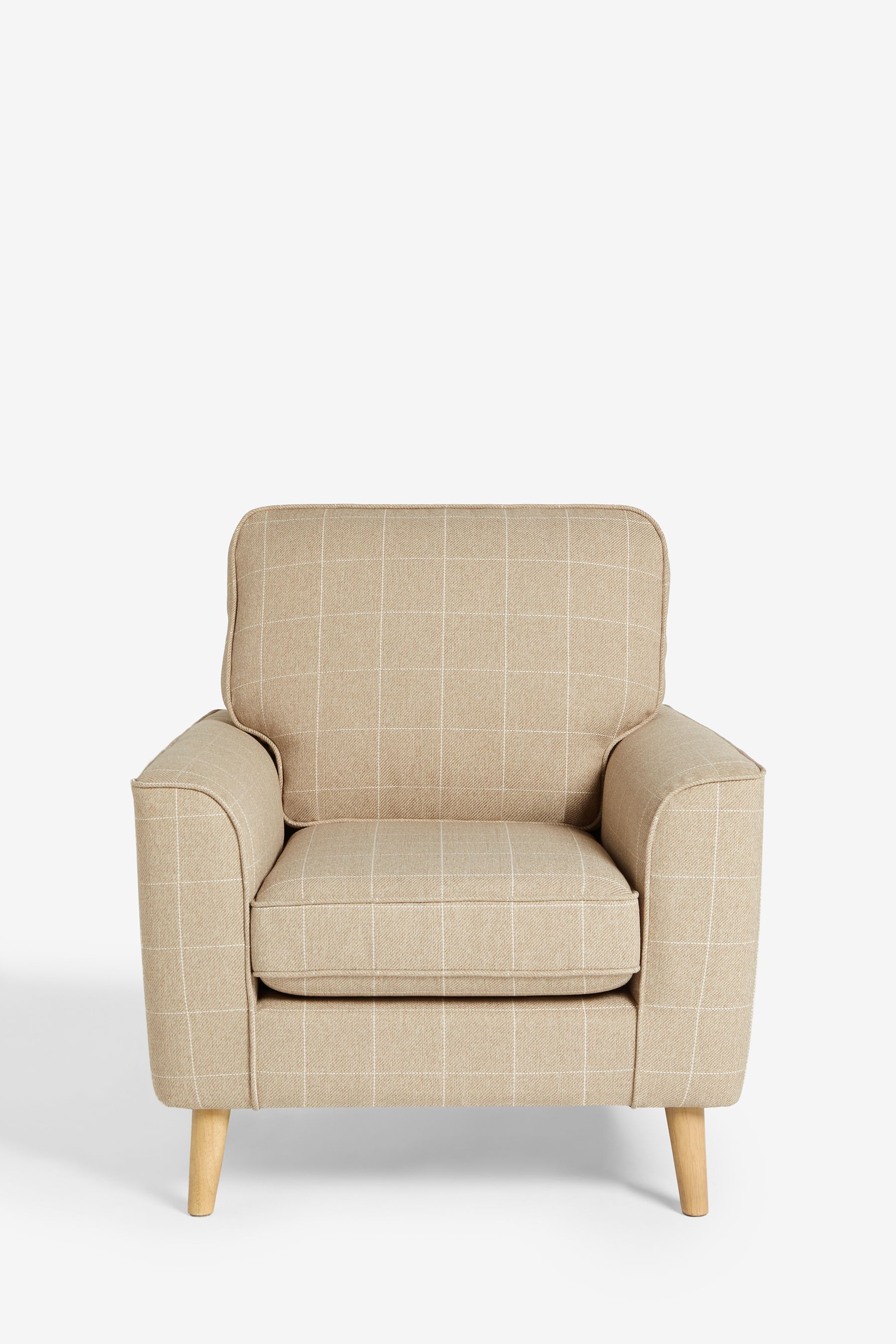 Buy Tweedy Check Lawson Mid Natural Oak Effect Leg Stamford Armchair from the Next UK online shop