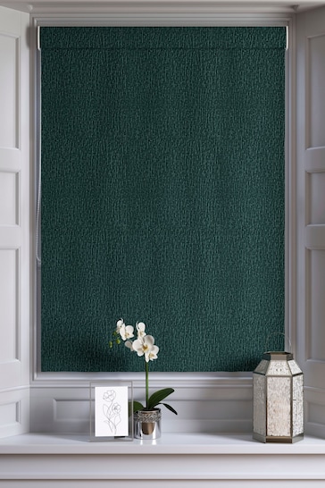 Dark Teal Chenille Made To Measure Roman Blind