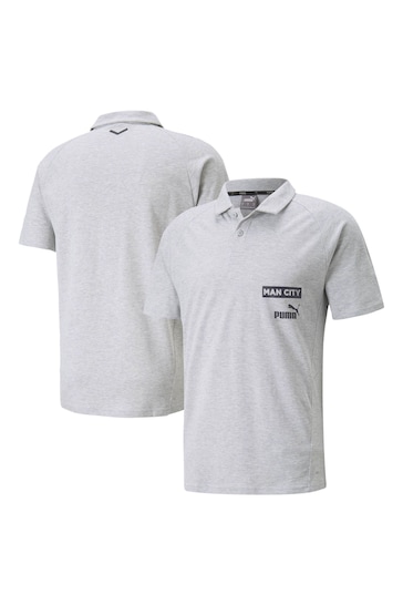 Puma Grey Manchester City Casuals Polo Shirt