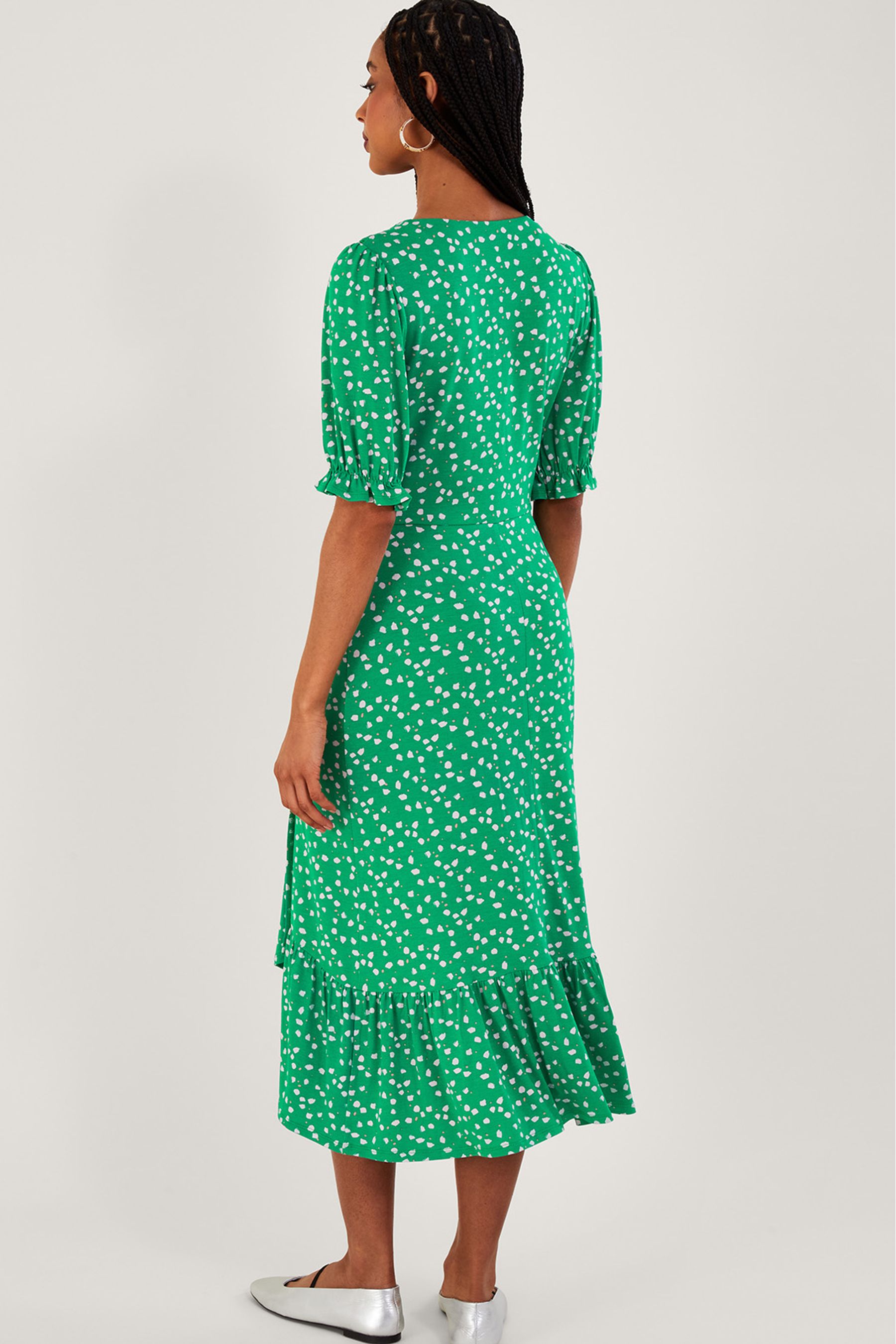 Buy Monsoon Green Hattie Spot Wrap Dress from Next Luxembourg