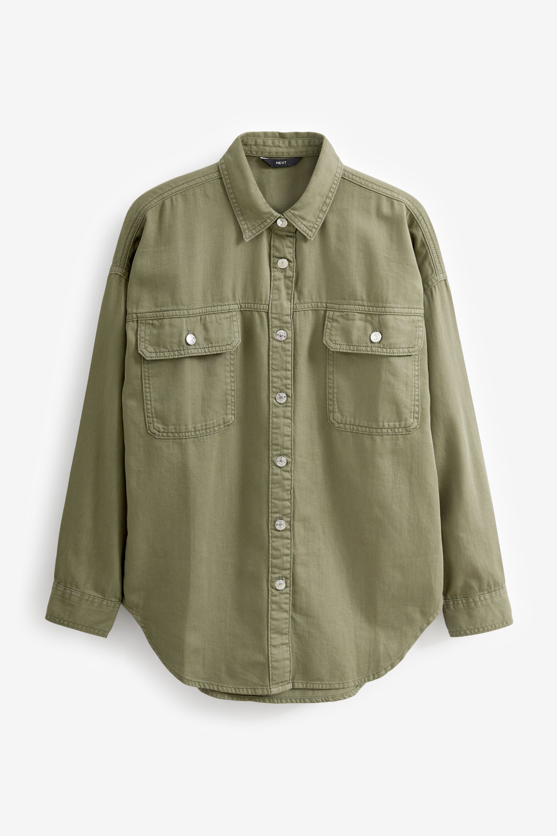 Buy Khaki Green Oversized Denim Shirt from Next Luxembourg
