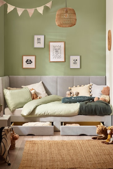 Soft Texture Light Grey Marlowe Kids Upholstered Bed Frame