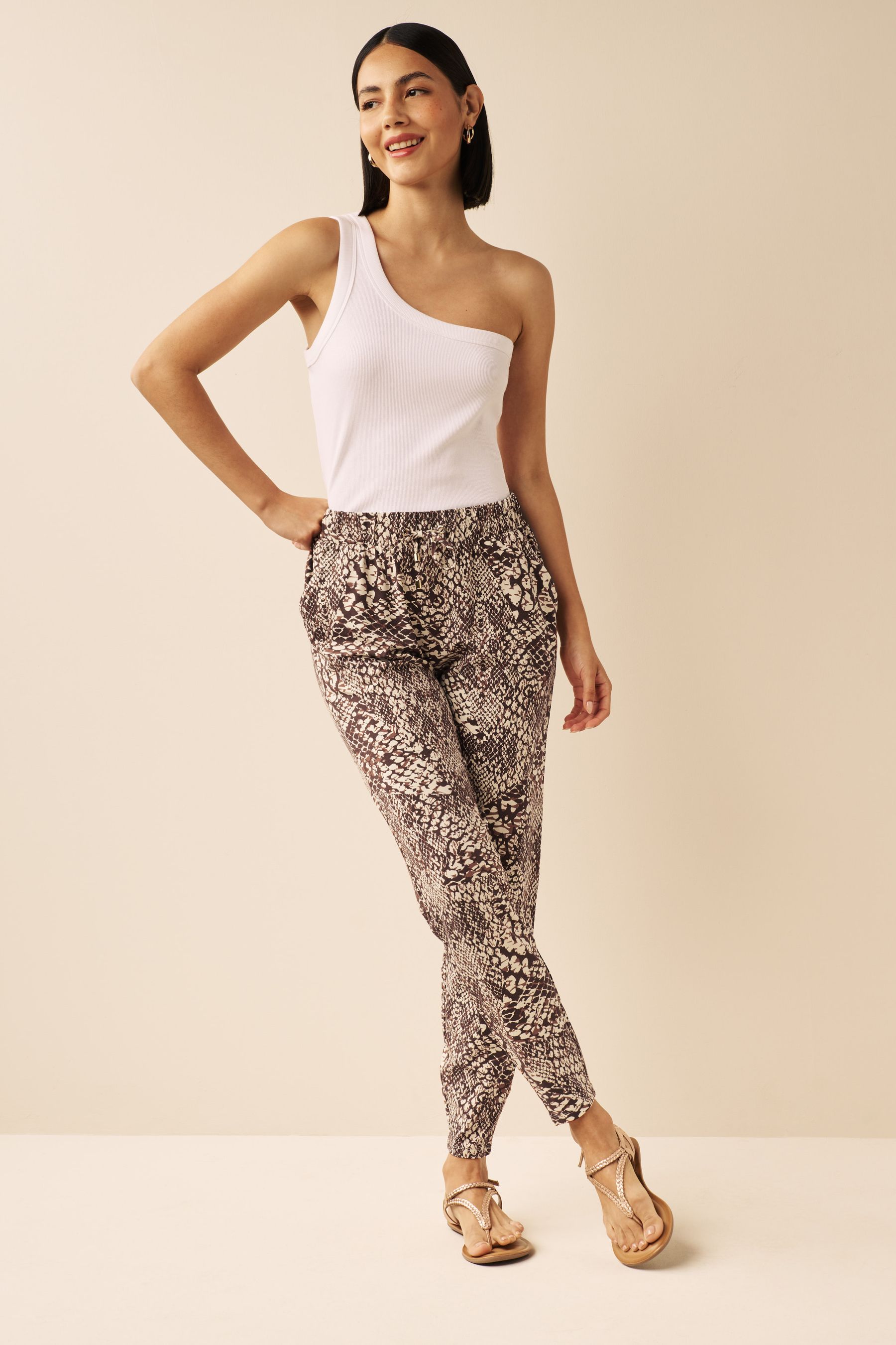Snake Print Jersey Joggers