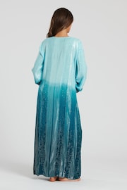 South Beach Blue Ombre Metallic Maxi Kaftan - Image 2 of 4