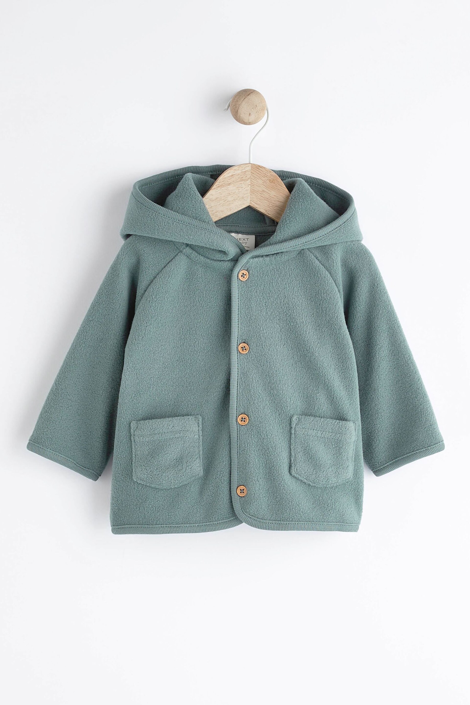Teal Blue Hooded Cosy Fleece Baby Jacket (0mths-2yrs) - Image 1 of 6