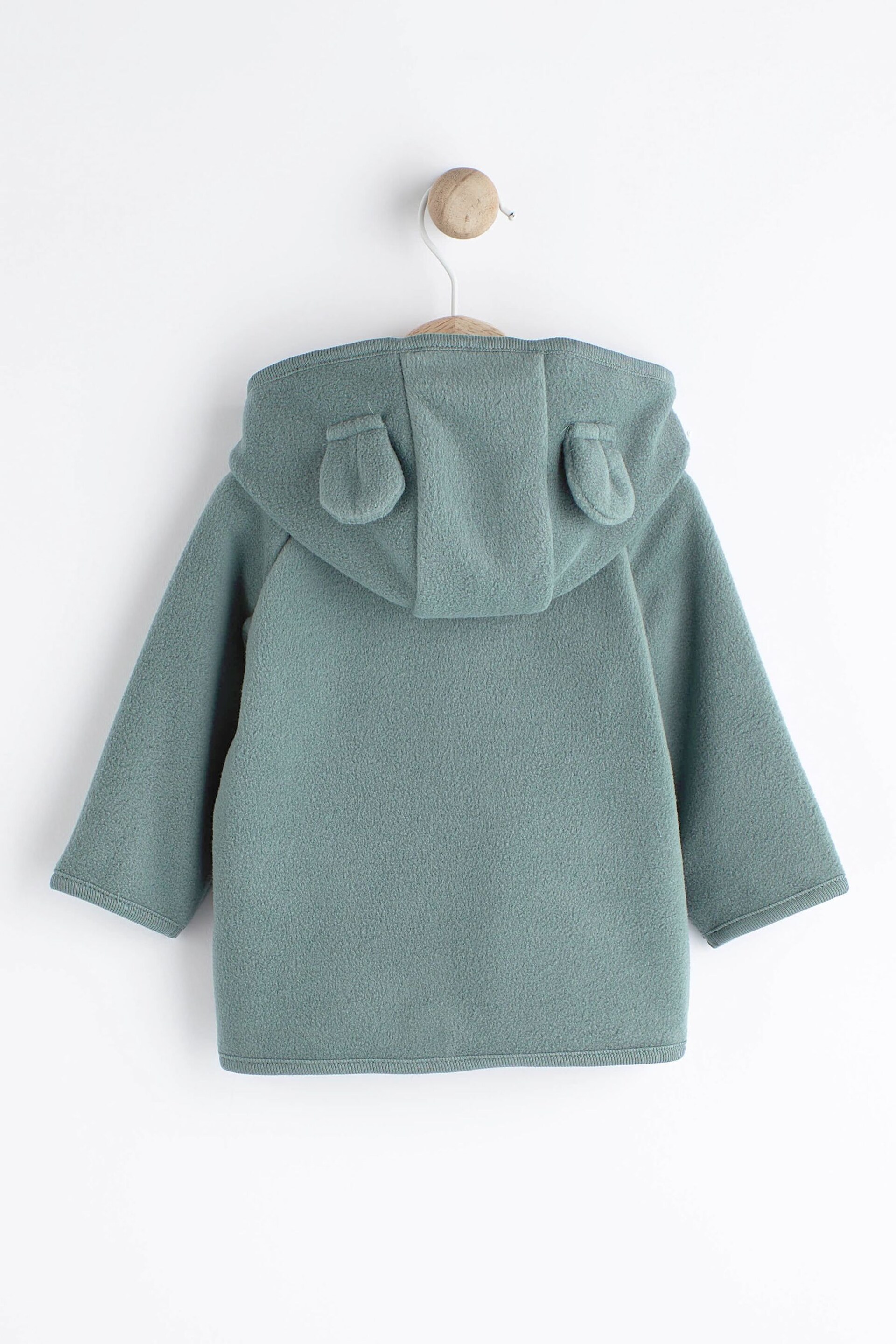 Teal Blue Hooded Cosy Fleece Baby Jacket (0mths-2yrs) - Image 2 of 6