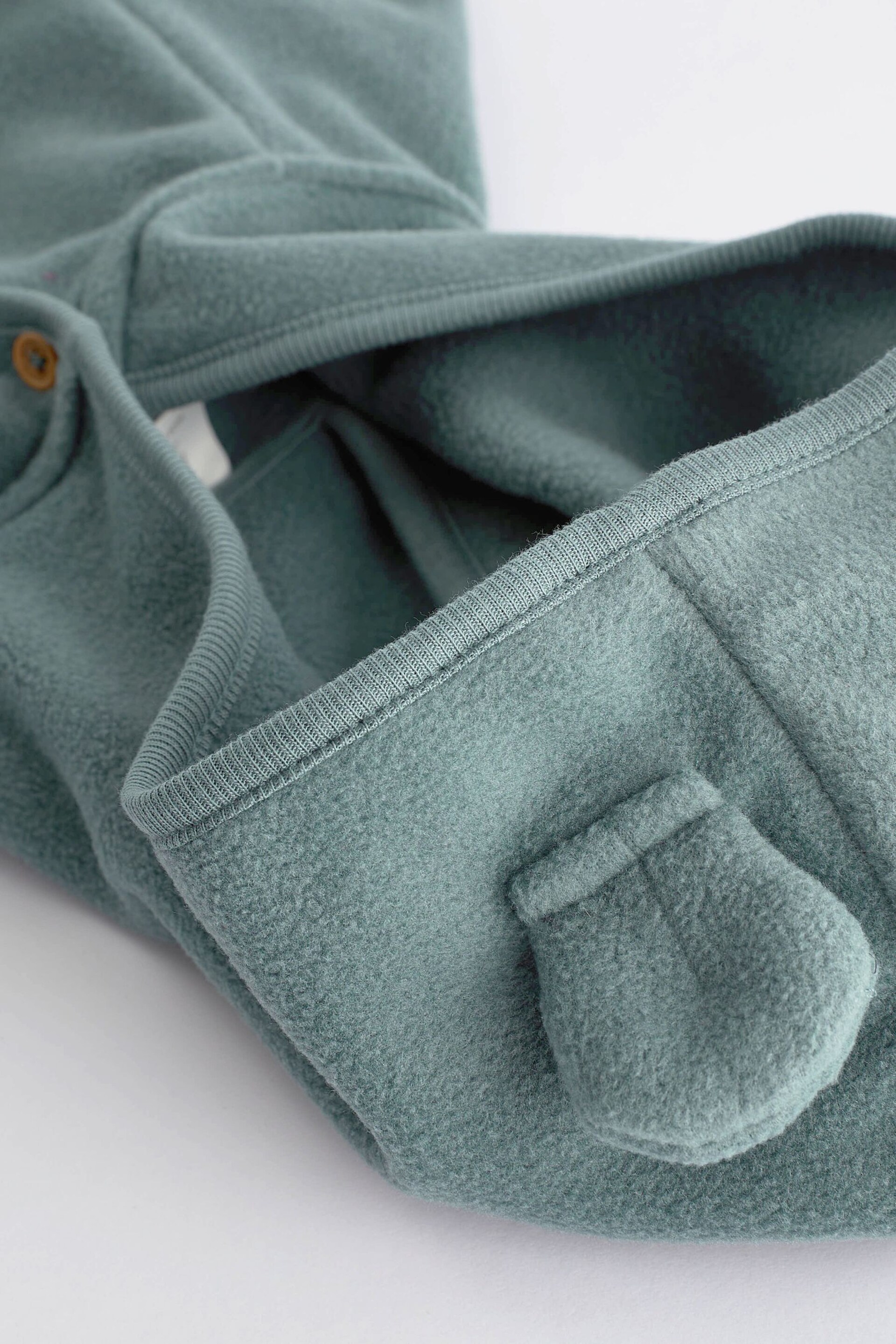 Teal Blue Hooded Cosy Fleece Baby Jacket (0mths-2yrs) - Image 4 of 6