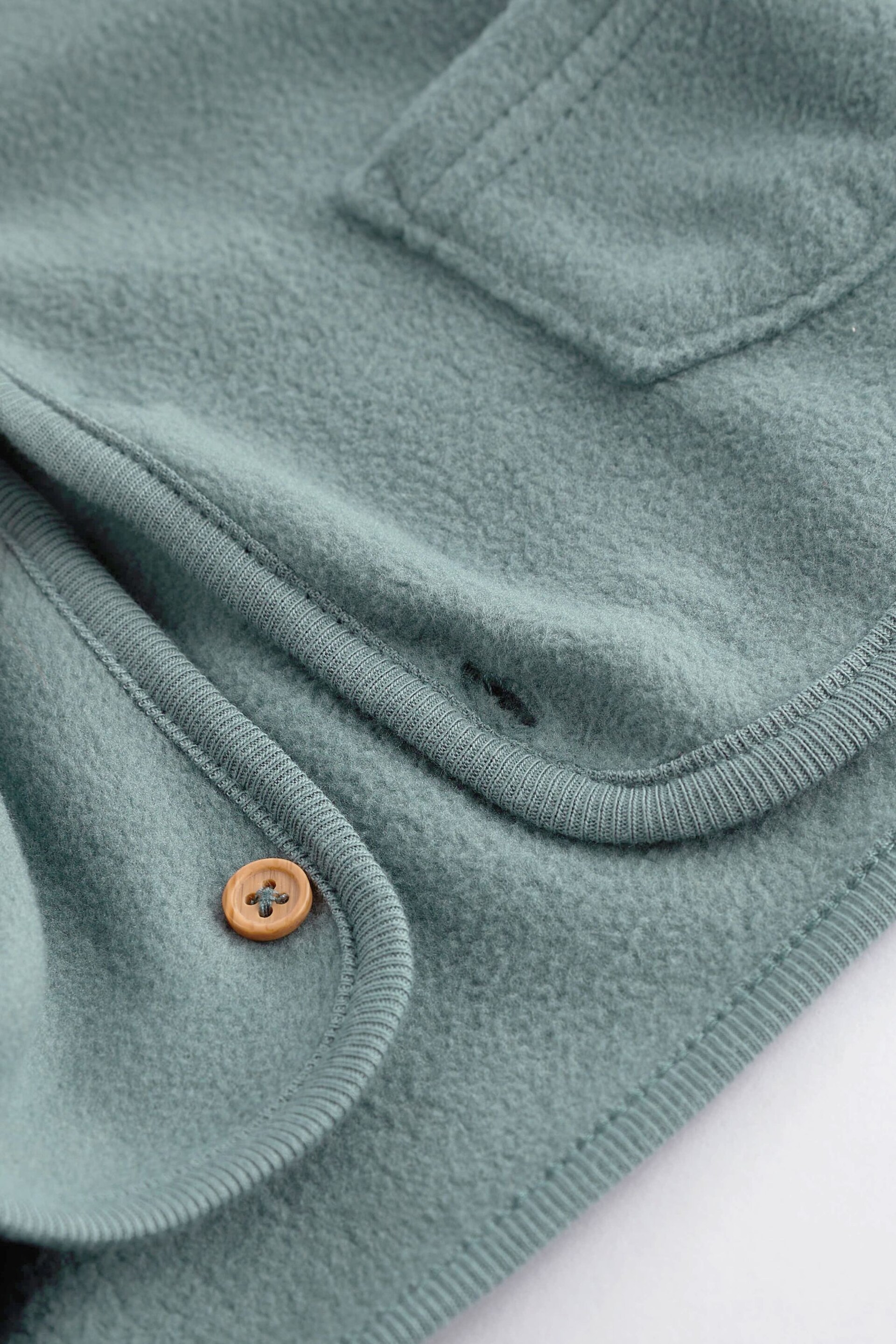 Teal Blue Hooded Cosy Fleece Baby Jacket (0mths-2yrs) - Image 6 of 6