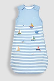 JoJo Maman Bébé Blue Stripe Sailing Boats Appliqué 1.5 Tog Baby Sleeping Bag - Image 2 of 4
