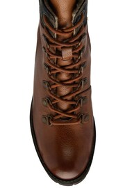 Lotus Brown Leather & Check-Print Zip-Up Ankle Boots - Image 4 of 4