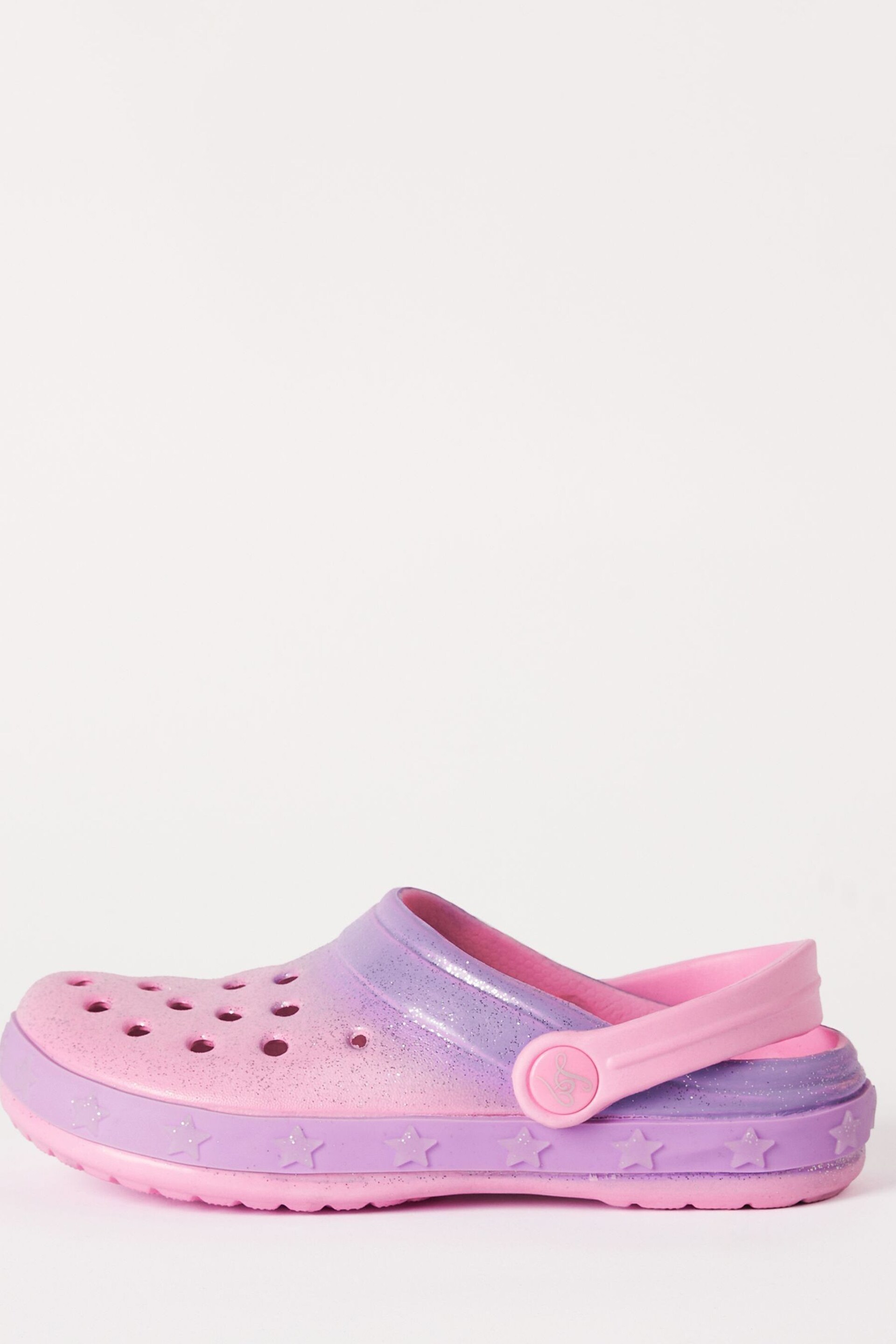 Lipsy Pink Slip On Glitter Clog Sandals - Image 1 of 4