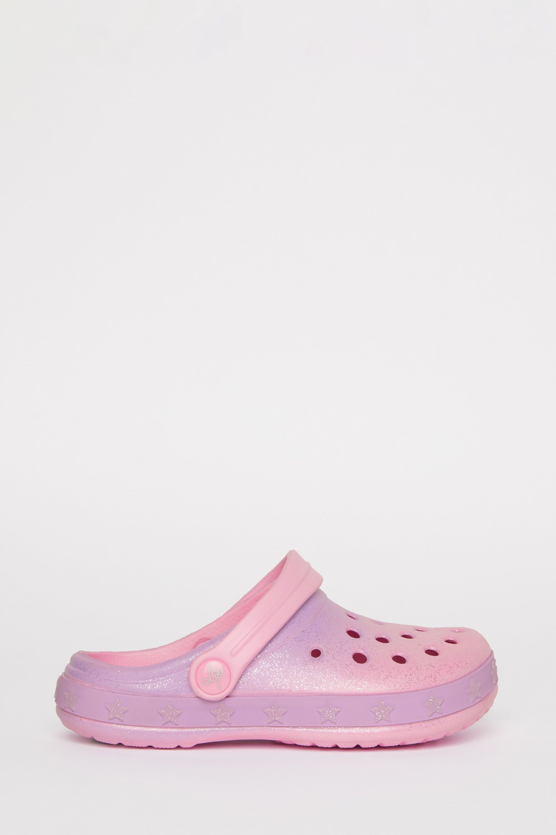 Lipsy Pink Slip On Glitter Clog Sandals - Image 2 of 4