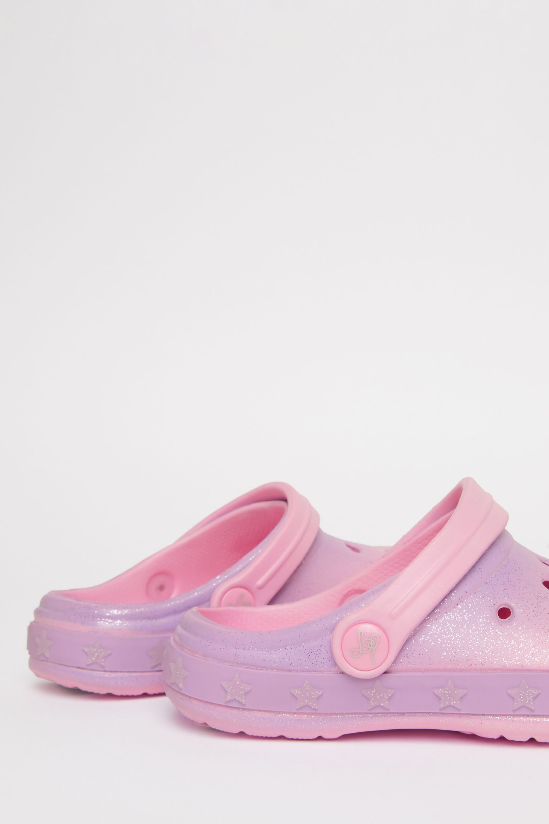 Lipsy Pink Slip On Glitter Clog Sandals - Image 4 of 4