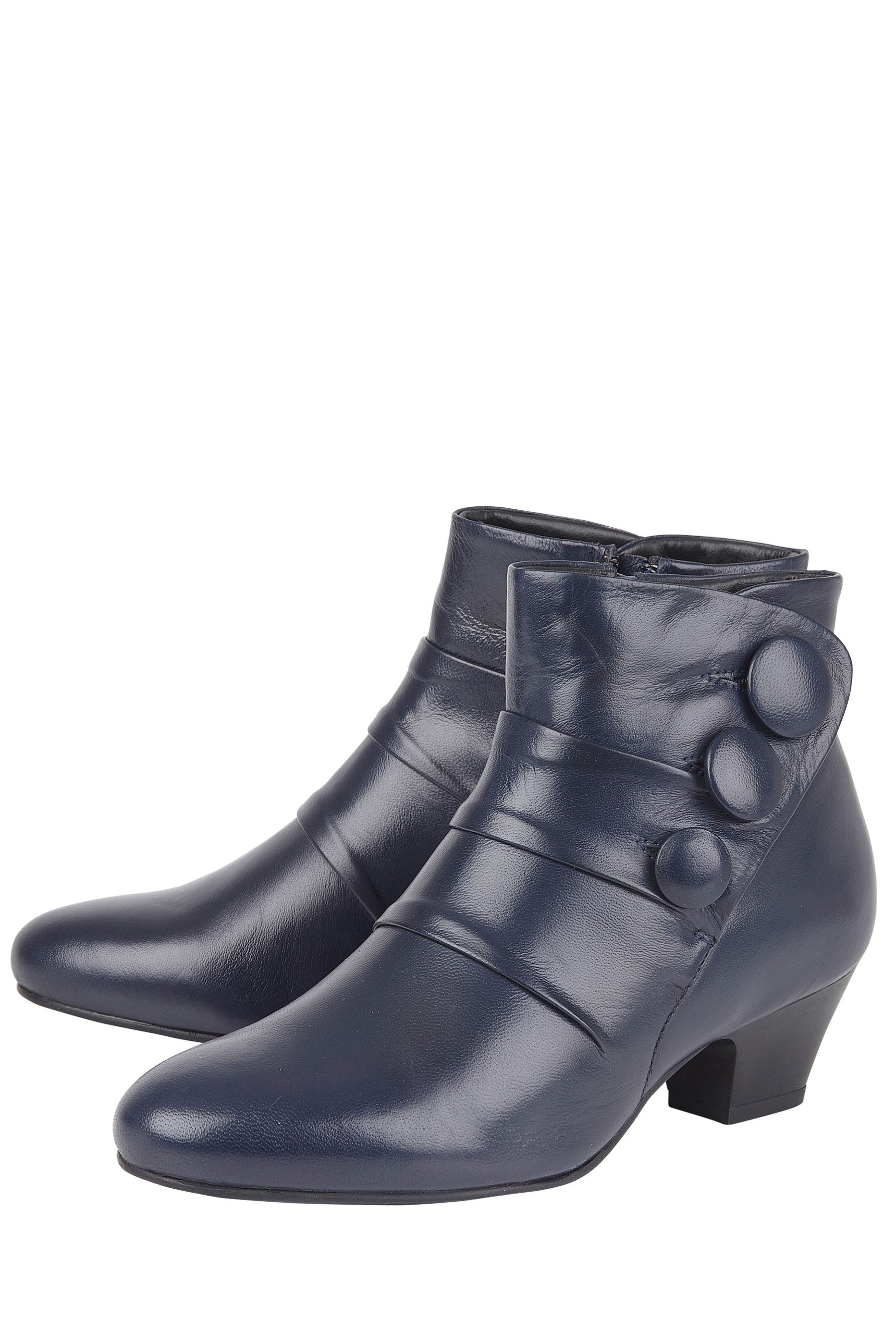 Navy leather ankle boots uk top